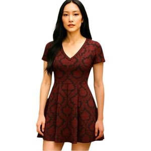 Sequin Hearts Burgundy Skater Dress Size 11